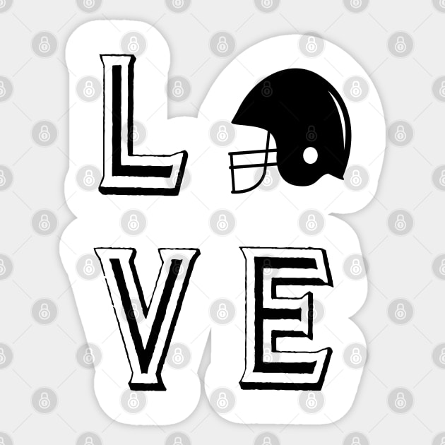 Big Love Black And White Football Player Fan Mom Dad Husband Wife Son Daughter Gift Sticker by familycuteycom